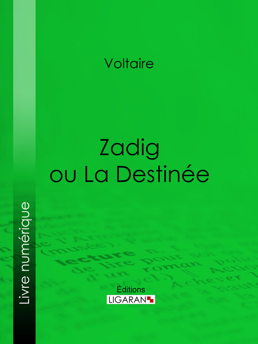 Title details for Zadig ou La Destinée by Voltaire - Wait list